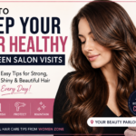 Woman with healthy hair at a beauty salon Canada